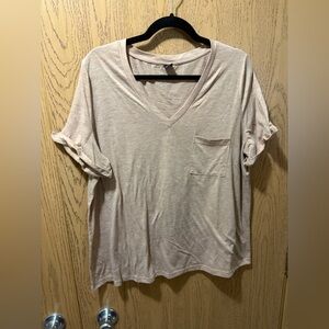 SHEIN Burnt Orange V-Neck Short Sleeve Tee